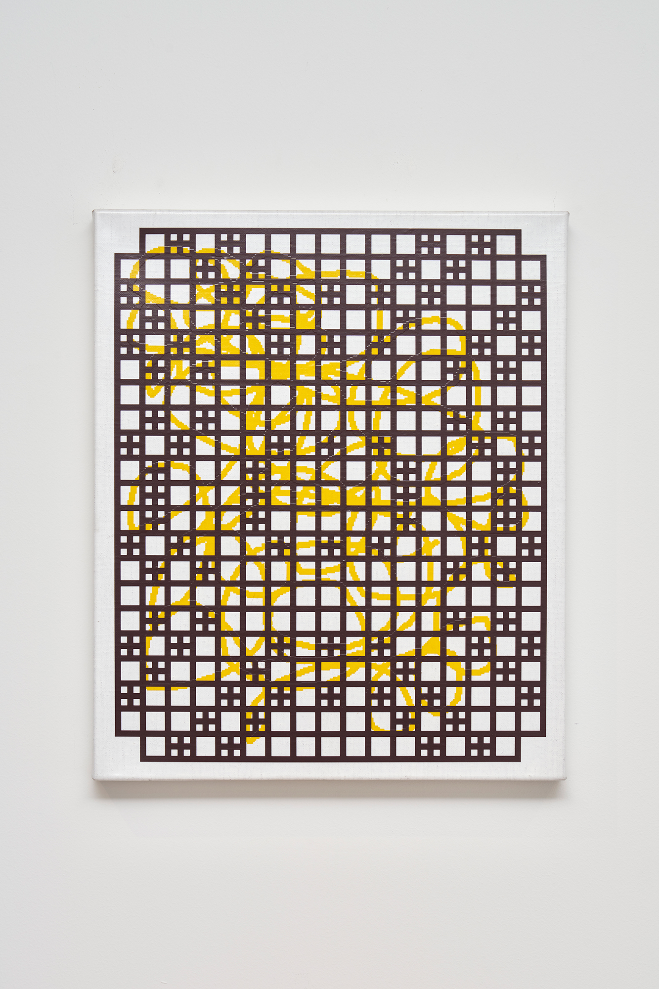 Hong Seung-Hye, *Rose Window*, 2022, adhesive vinyl sheet on polyurethane coated canvas, 45.5 × 37.9 cm.